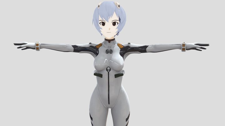 Rei Ayanami Futuristic Plug Suit Character 3D Model