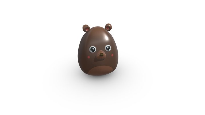 Low Poly Bear Cartoon 3D Model