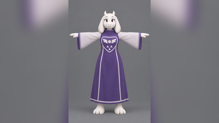 Toriel (Undertale Deltarune) T-Pose 3D Model