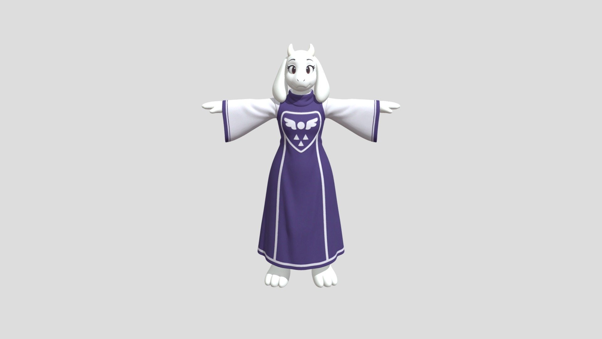 Toriel (Undertale Deltarune) T-Pose 3D Model - Download Free 3D model ...