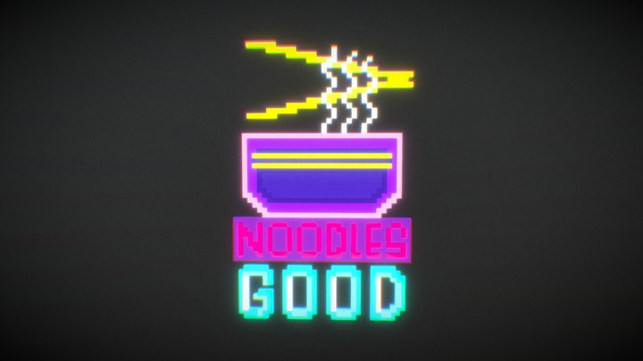 neon sign "NOODLES GOOD" – Kostenloses 3D-Modell STL