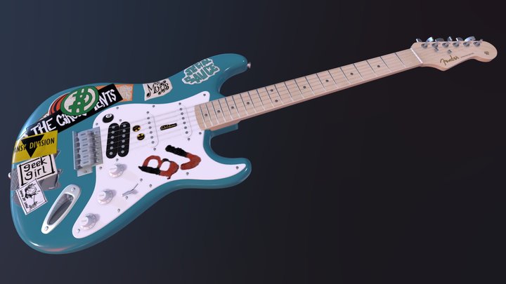 Billie Joe Armstrong Guitar 3D Model