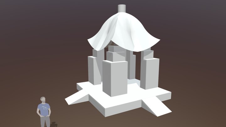SU UPR04 House Curved Roof 3D Model