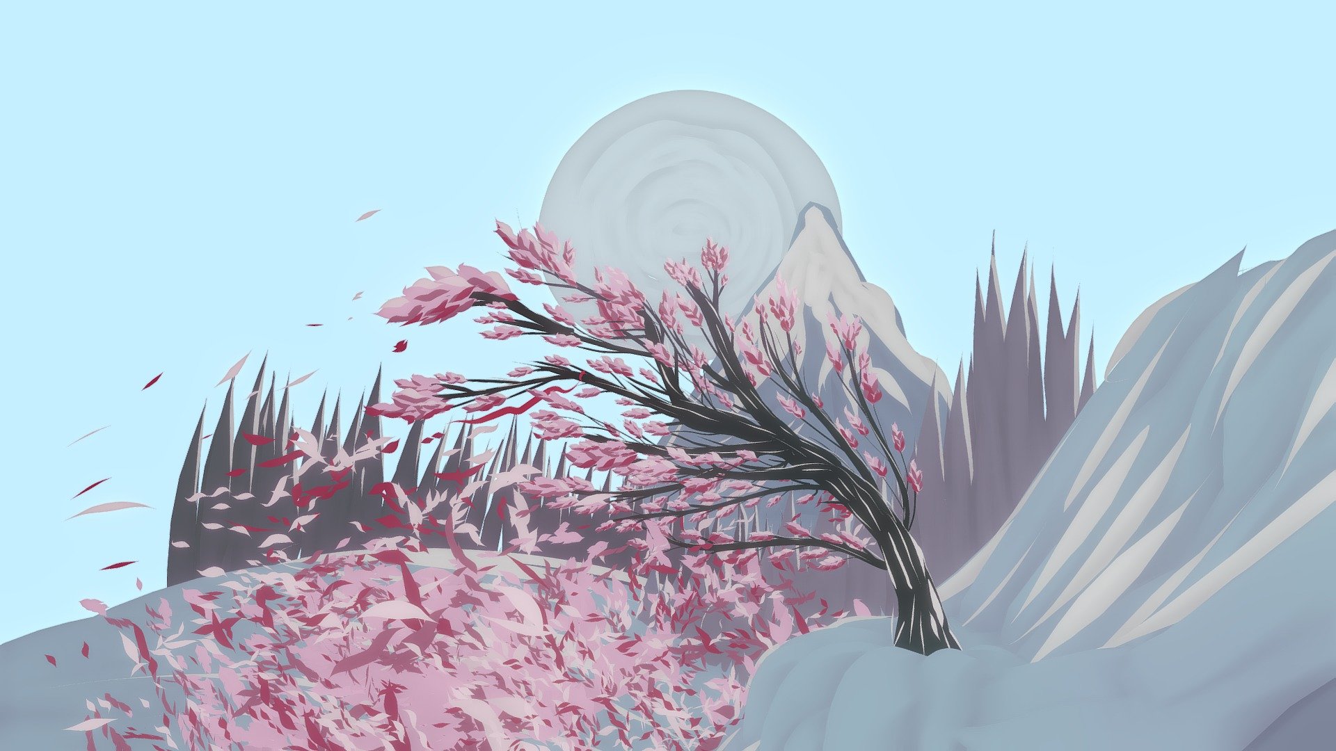 Pink Lily Mountain Tree