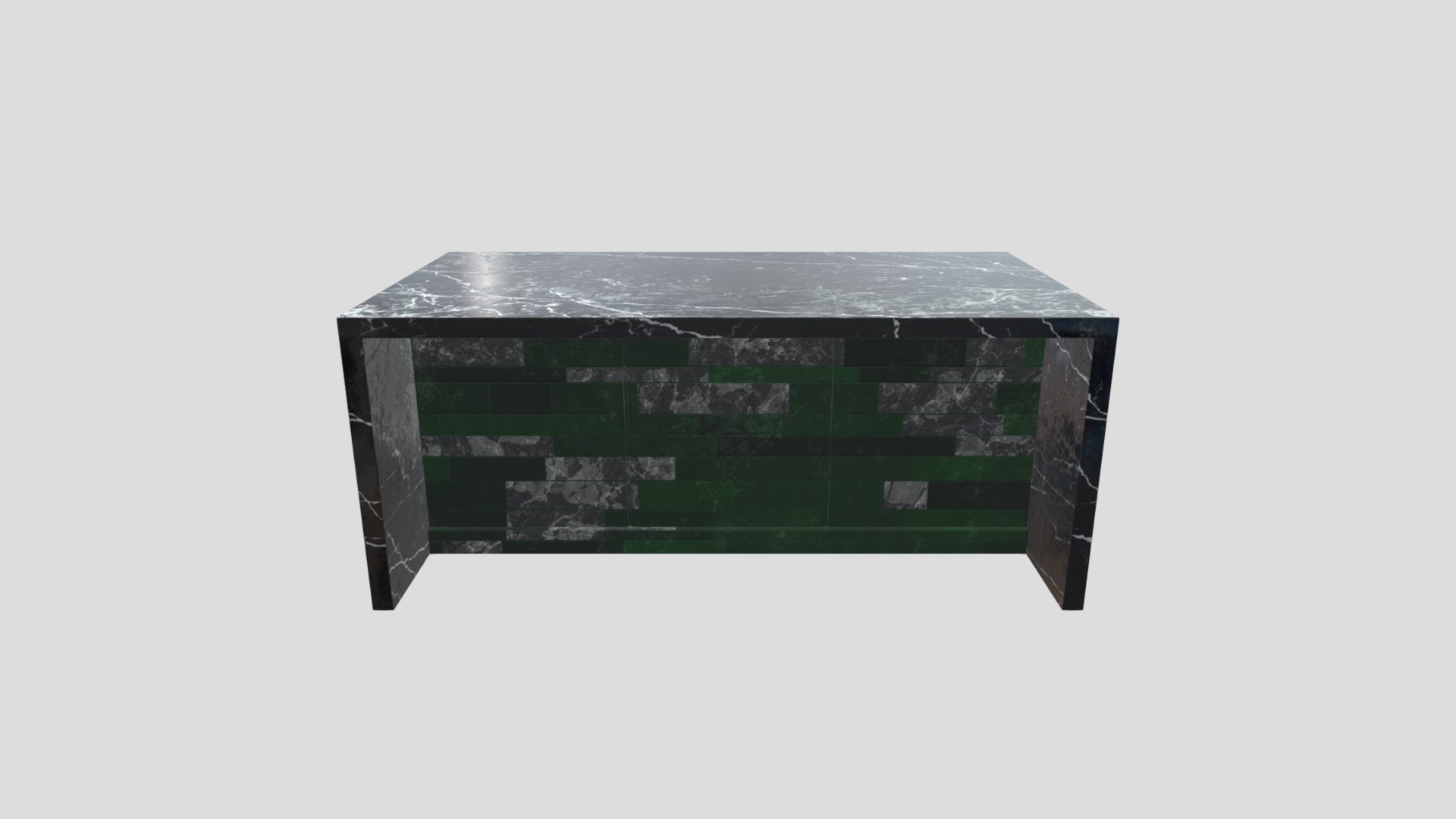 3D model Black Marble Counter - This is a 3D model of the Black Marble Counter. The 3D model is about a green rectangular object.