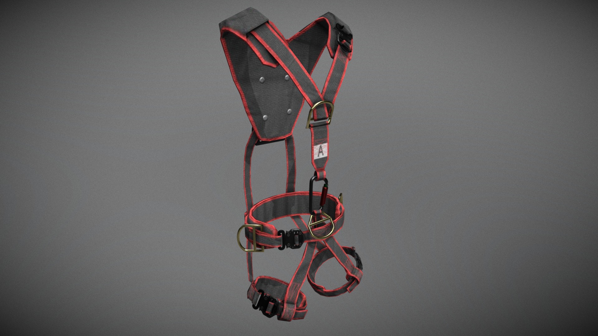 3D model Security Harness - This is a 3D model of the Security Harness. The 3D model is about a red and black guitar.