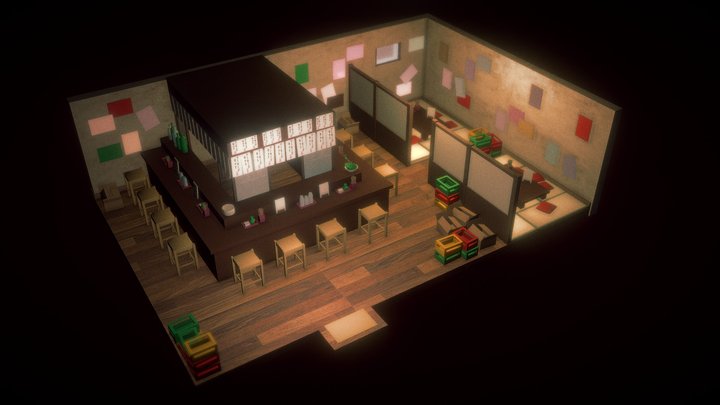 Izakaya low poly 3D Model
