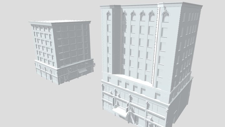 old building facade pack 3D Model