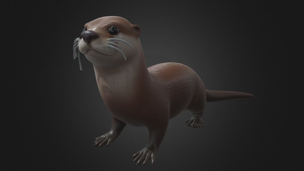 Slender Otter Realistic Standing