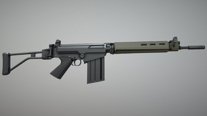 Low-Poly FN FAL Paratrooper – Modello 3D gratuito STL