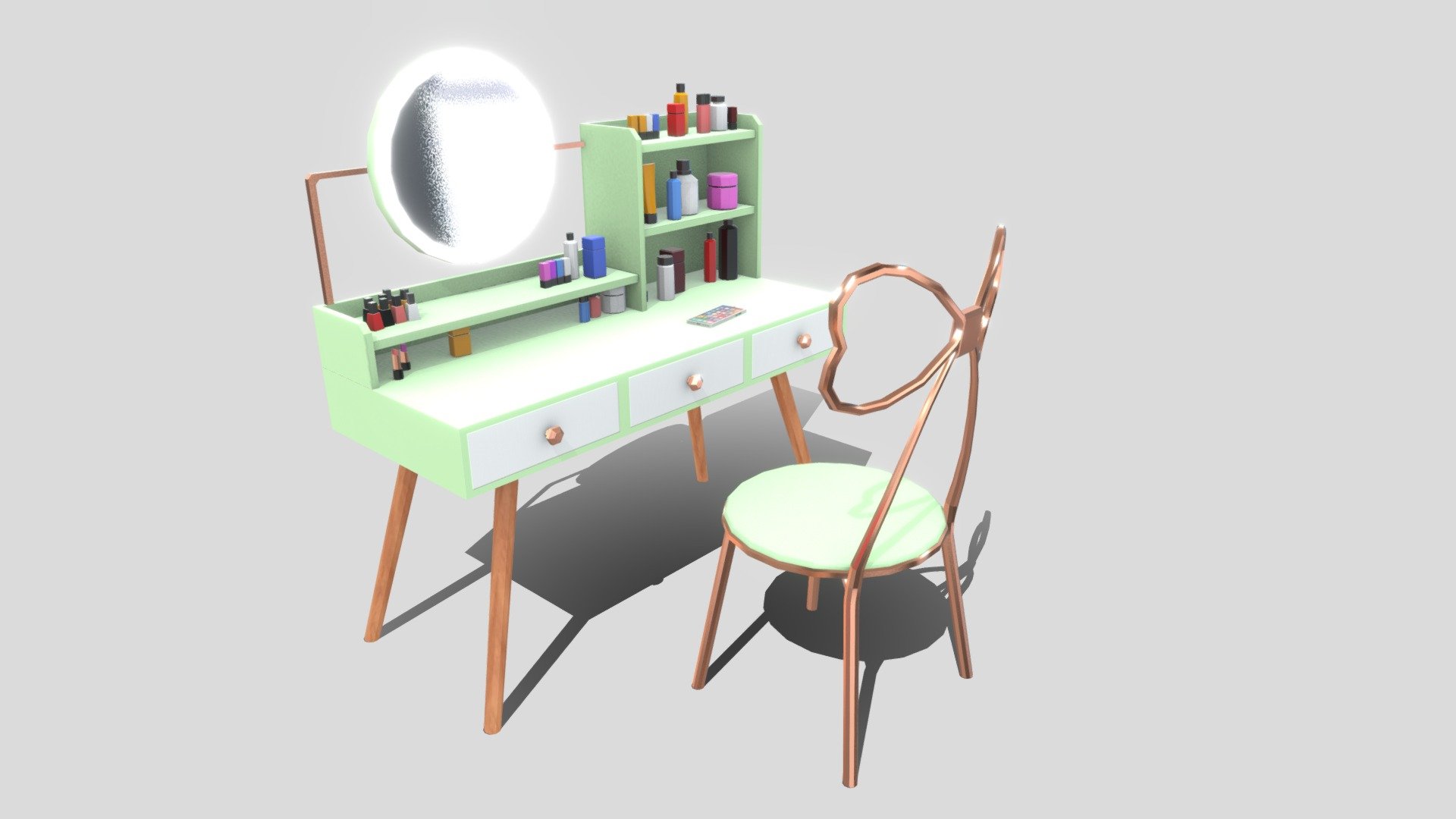 Cosmetic table ( girl table ) ( LP ) - Buy Royalty Free 3D model by ...