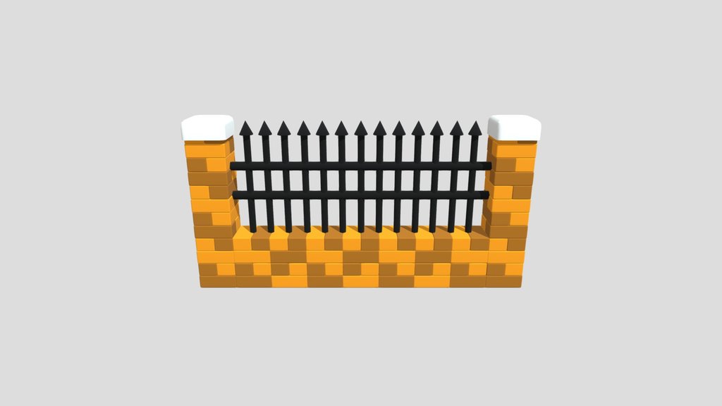 Fence Brick Wall Used In Park