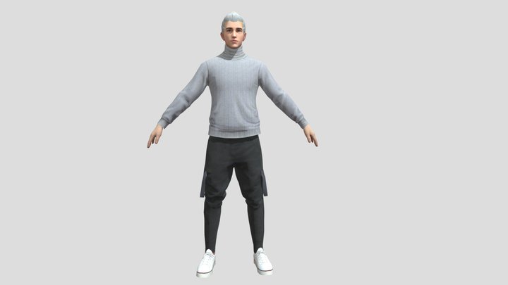 Free Fire White T-Shirt  Male #freefire  4$ 3D Model