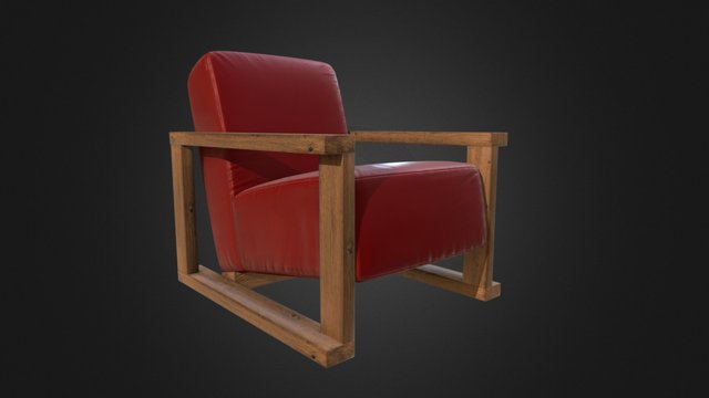 Chair red Leather 3D Model