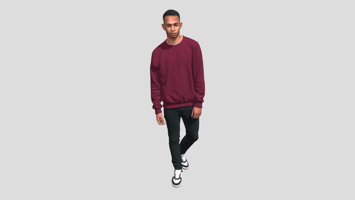 Maroon Sweatshirt Portrait