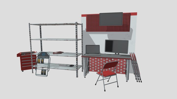 Garage Table Furniture 3D Model