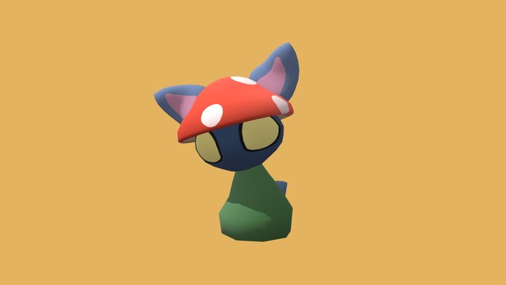 Mushroom cat 3D Model