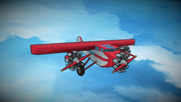 DAE Flying Circus - Ford Trimotor 3D Model