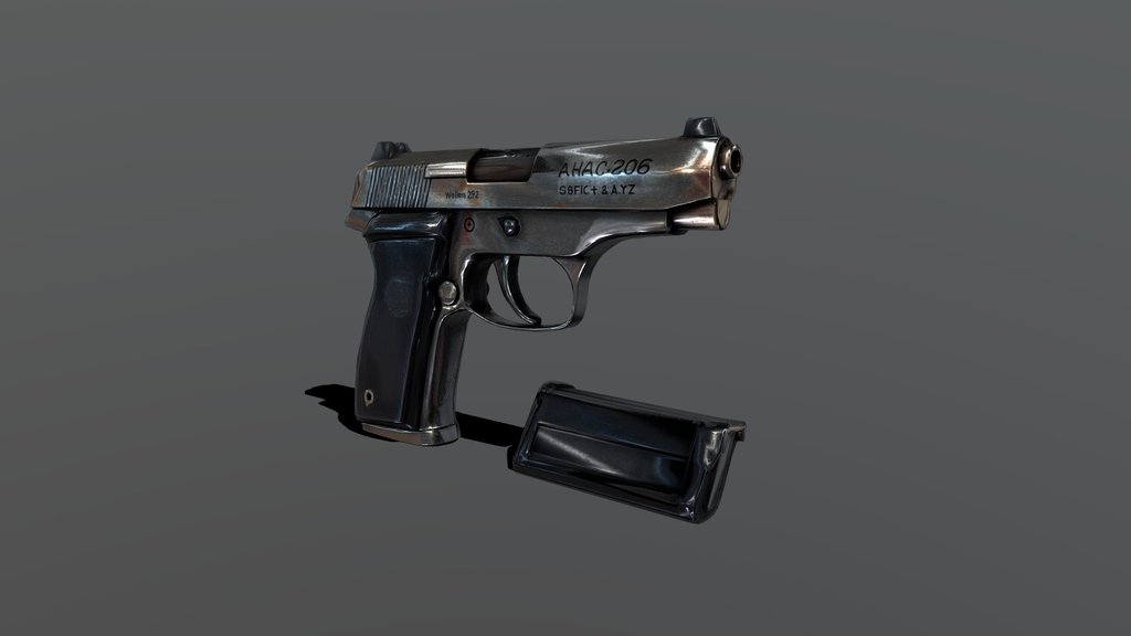 Walther PP/PK Inspired Gun- LowPoly [MESHY 6]