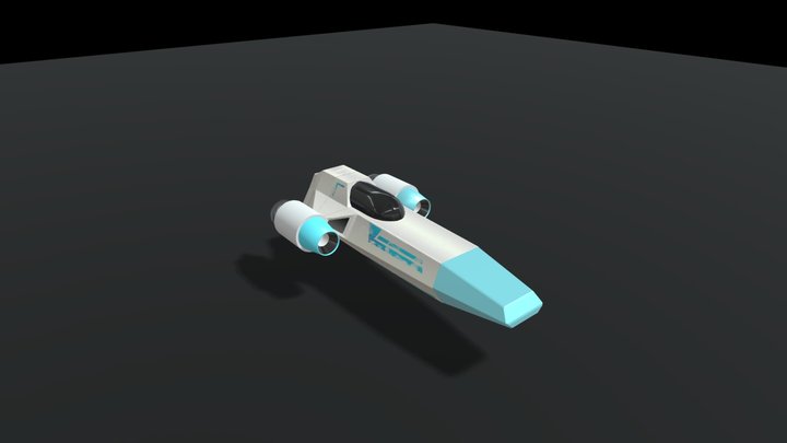 Space Ship Concept Toon 3D Model
