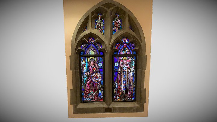 Large Roche Stained Glass Window 3D Model