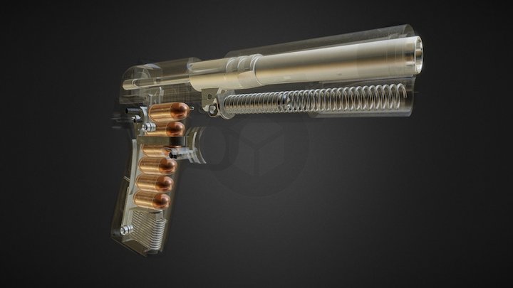 Colt 1911 all Componets 3D Model