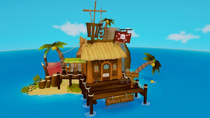 Popeye's bathing house 3D Model