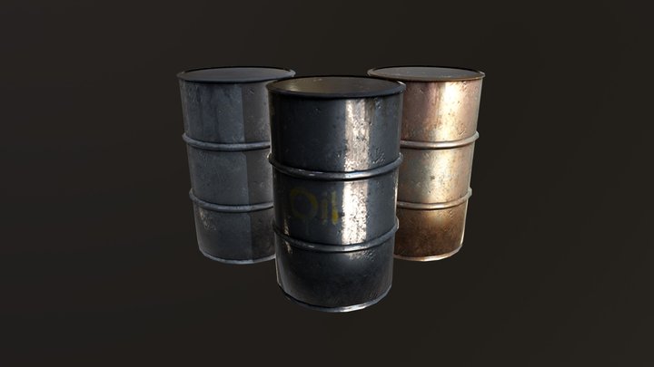 Barrels Rusty 3D Model