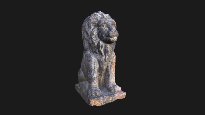 Stone Lion Statue 3D Model