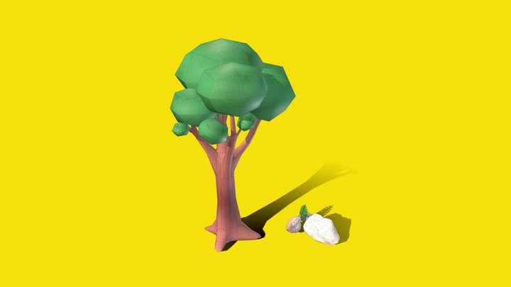 Tree and Stones - Rootoon - Unused for GGJ 2023 3D Model
