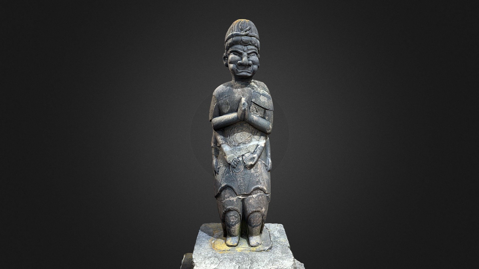 丸彫青面金剛庚申塔（東京都江東区亀戸4丁目48番3号 常光寺）（low poly）