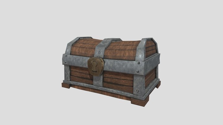 High to Low-poly Chest 3D Model