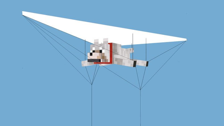 Minecraft Hang Gliding Dog 3D Model