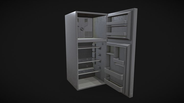 Old dirty fridge 3D Model
