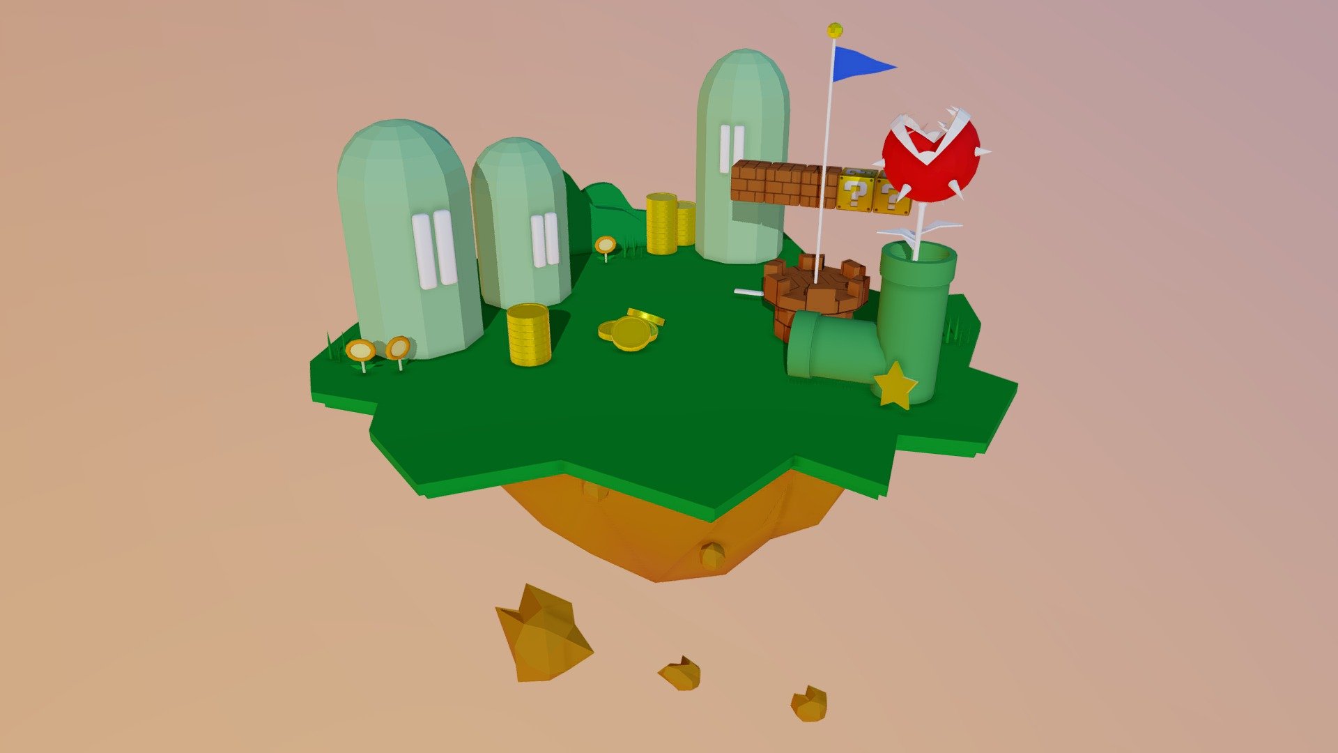 Super Mario location - 3D model by graphicaldesignua [d01e980] - Sketchfab