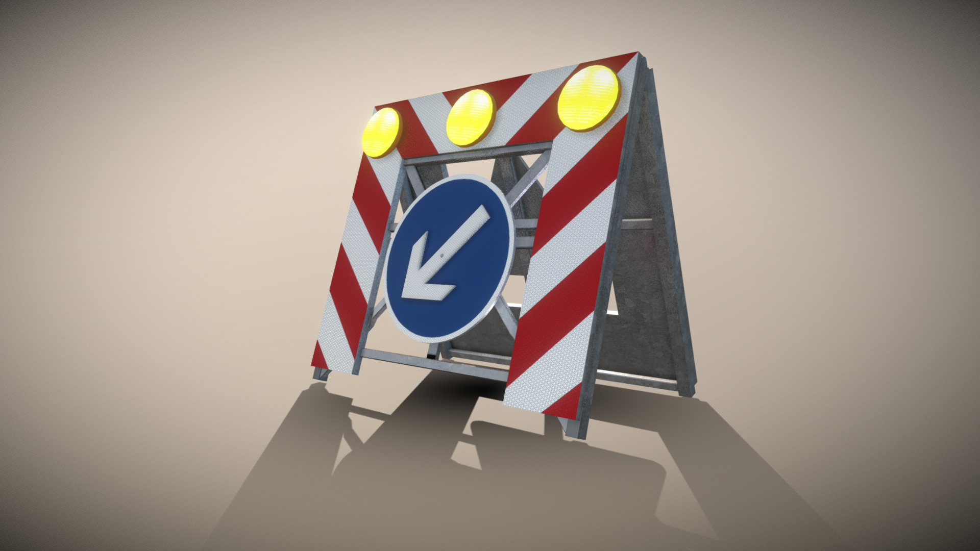 3D model Basic Road Barrier 615 (simple version) - This is a 3D model of the Basic Road Barrier 615 (simple version). The 3D model is about a logo on a wall.