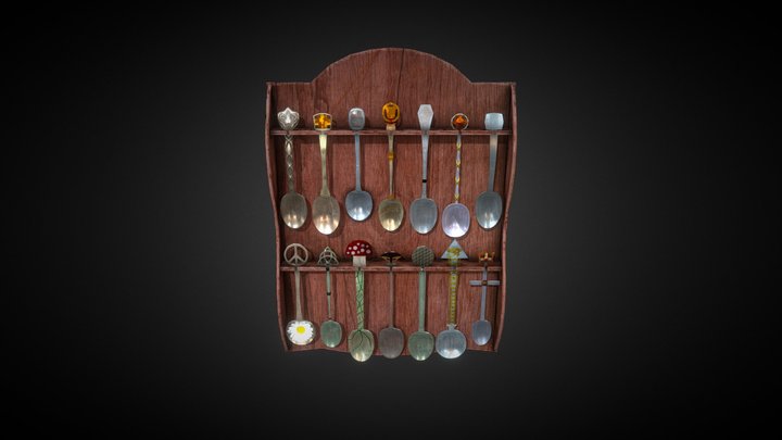 Decorative Spoon Rack 3D Model