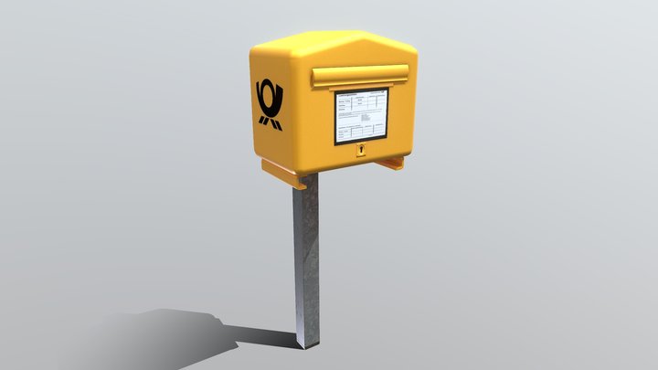 Public Mailbox 1 (Low-Poly Version) 3D Model