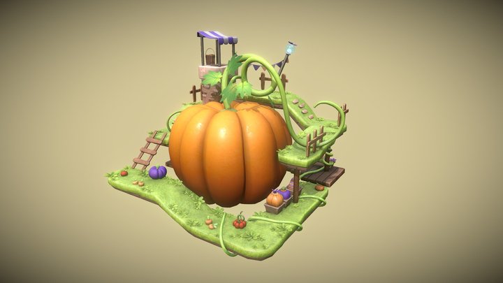 Smashing Pumpkin 3D Model