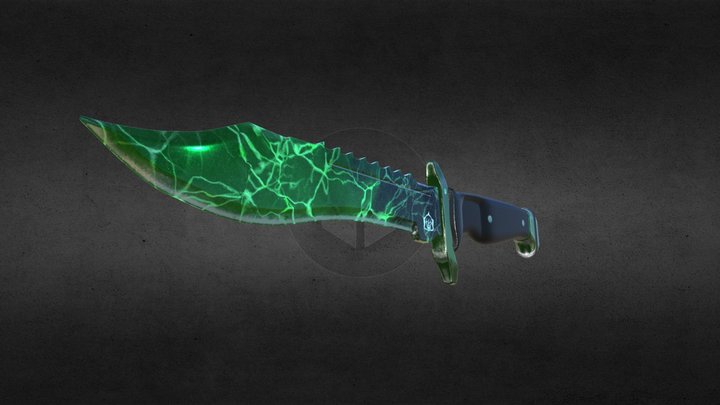 Emerald Bowie Knife 3D Model