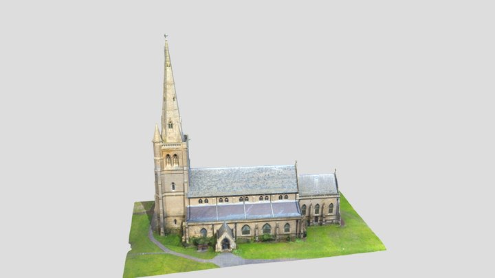 St John's Church, Mansfield, Notts, UK 3D Model