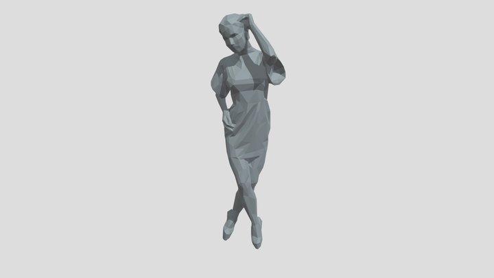 Lowpoly Female Standing – Modèle 3D gratuit STL