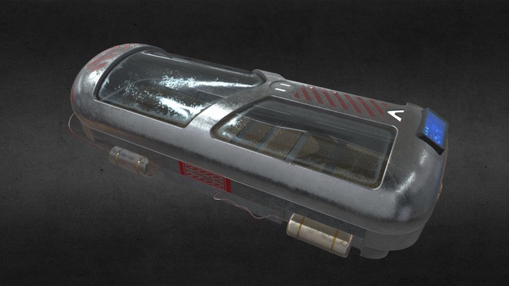 Dirty Sci Fi Cryogenic Capsule 3D Model