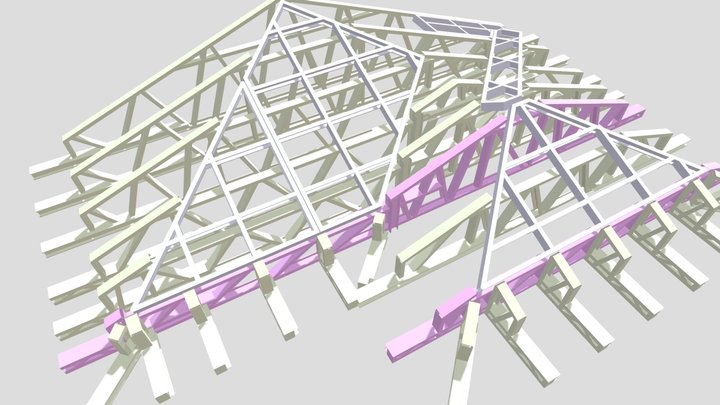 Roof Truss Scabbing 3D Model