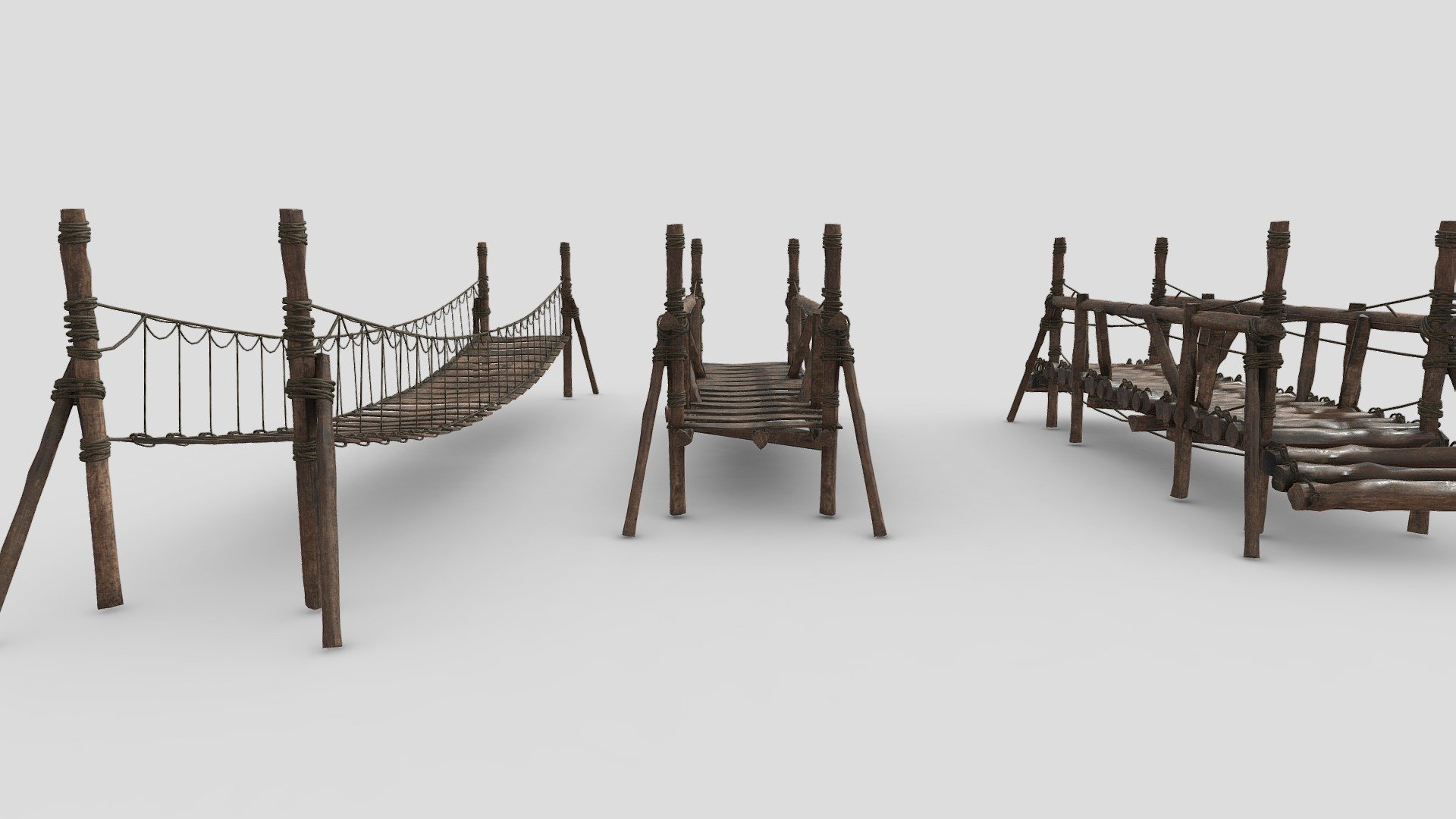 medieval wooden bridges with 8k pbr textures Buy Royalty Free 3D