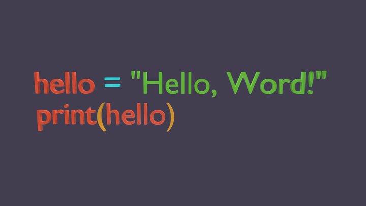 "Hello, World!" in Python 3D Model
