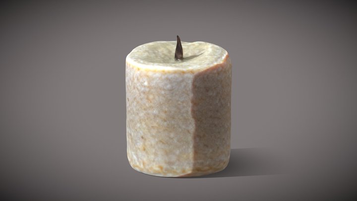 Old Wax Candle 3D Model