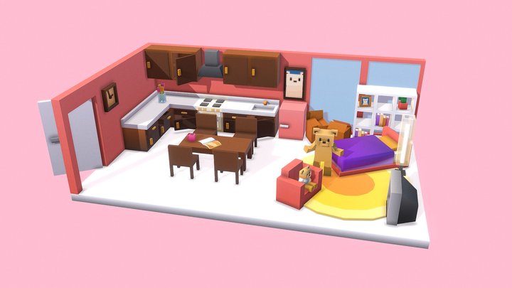 Cozy Interior Room V1.1 3D Model