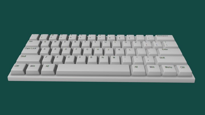 White mini keyboard 3D Model