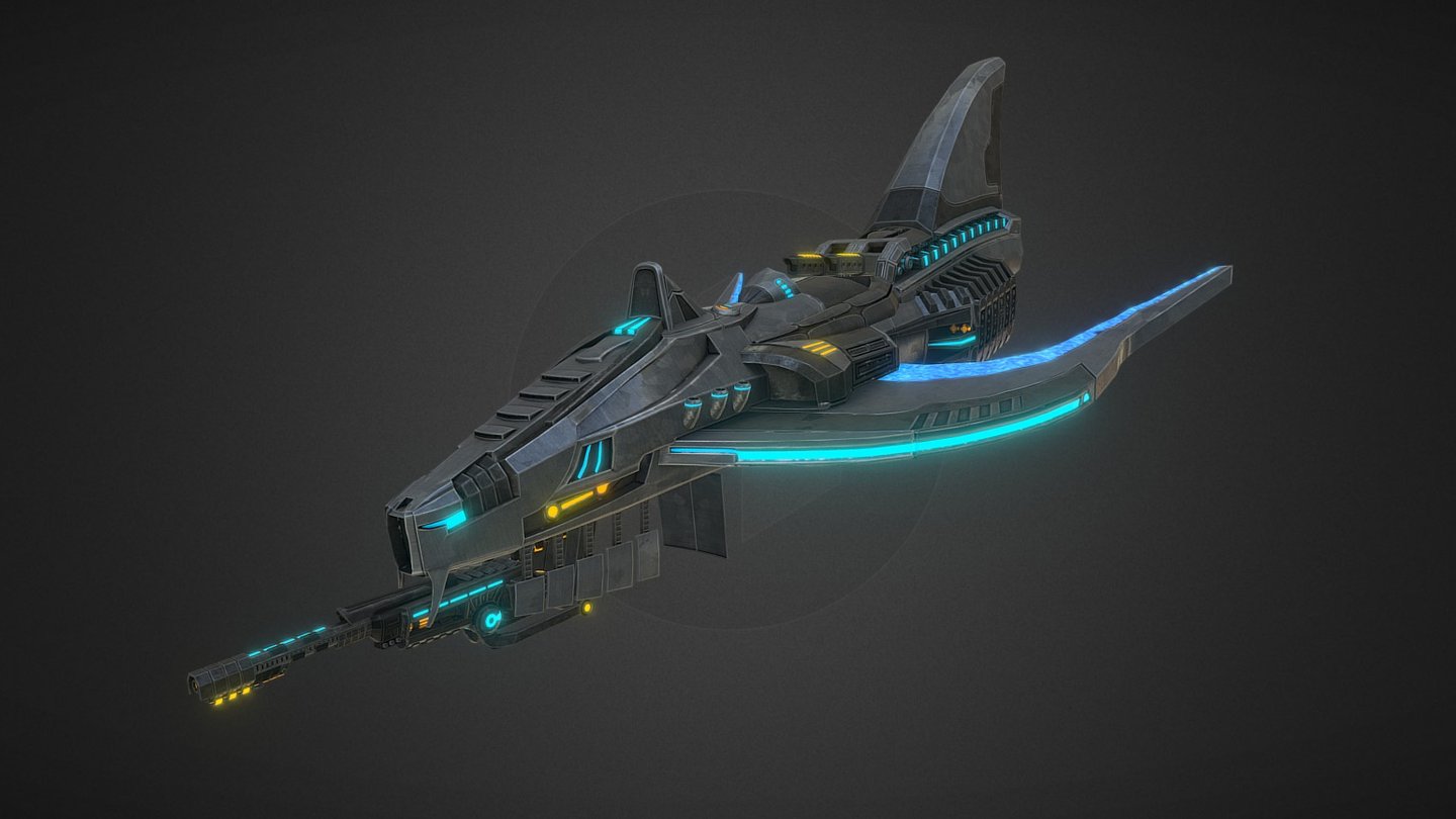 Space Ship - Fighter - 3D model by daveVertex [d0390eb] - Sketchfab